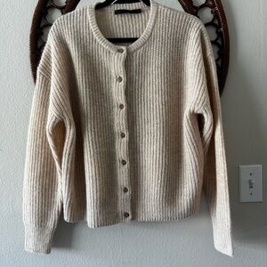 Jenni Kayne Cream Ribbed Cardigan